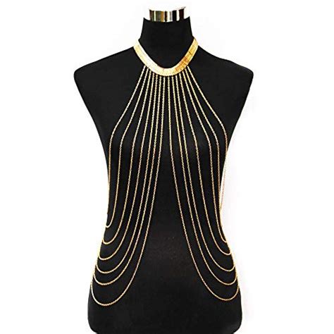 Yomiie Body Chain Layered Gold Tassels Necklace Fashion Jewelry Belly