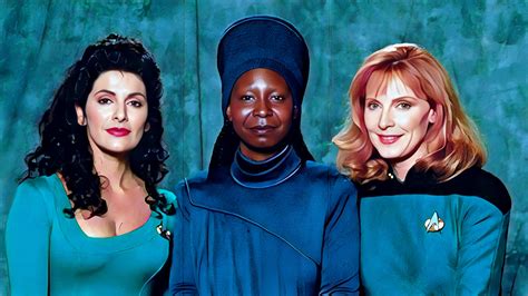 Deanna Troi Guinan And Dr Beverly Crusher Marina Sirtis Whoopi