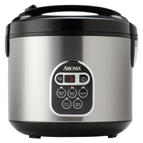 NEW Aroma Rice Cooker 20 Cup Cooked Digital Food Steamer Stainless For Sale
