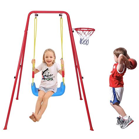 Karmas Product 2 In 1 Swing Basketball Combination Kids Swing Set With