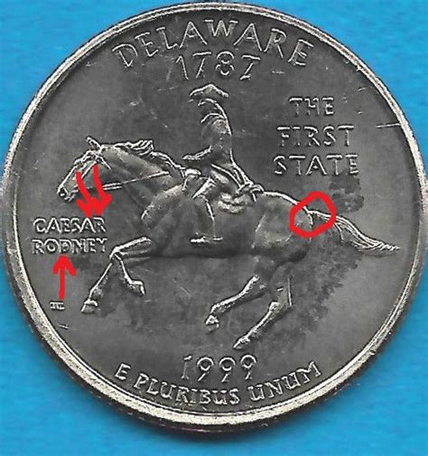 Follow a step by step method to identify the series of your quarter, variety, date and mintmark combination, leading to special qualities and above average value. 1999 P - DELAWARE - STATE QUARTER ERROR COIN - REVERSE DIE ...
