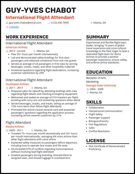 7 Flight Attendant Resume Examples And Guide For 2024