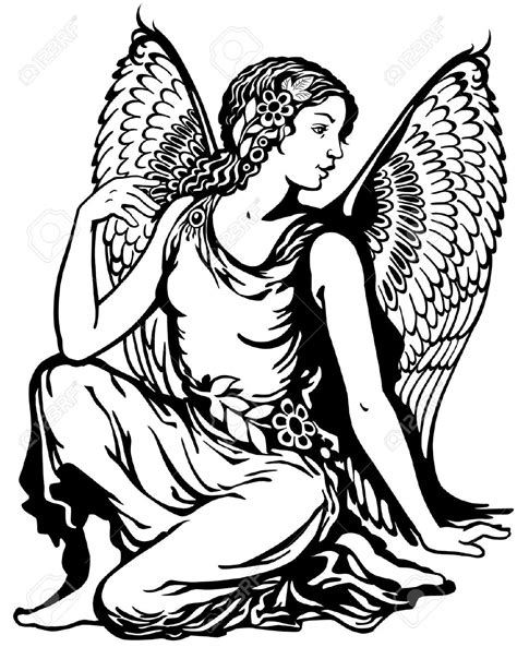 Young Man Angel Wings Clipart Black And White 20 Free Cliparts