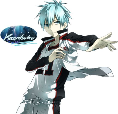 An Anime Character With Blue Hair Is Holding His Hand Out
