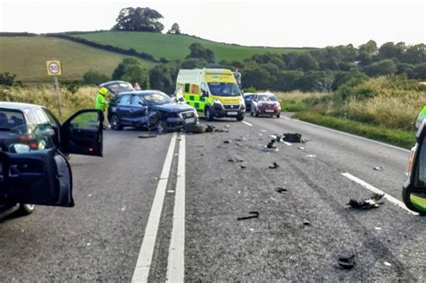 Cars Crumpled In Serious A Crash Teenager Suffers Head Injury