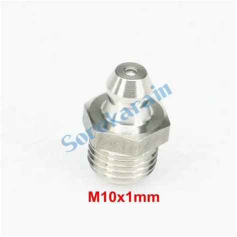 M10 X 1mm Metric Male Stainless Steel Grease Zerk Nipple Fitting For Grease Gun Pipe Fittings