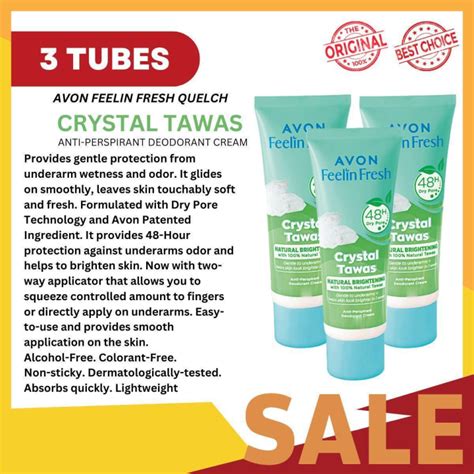 Feelin Fresh Crystal Tawas Quelch 55g 3 Tubes Avon Products On Sale