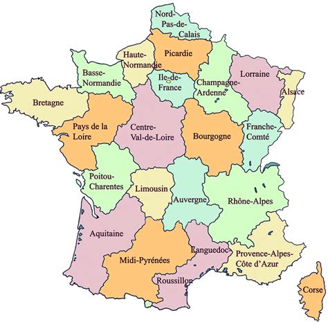 Map Of France Regions In English Maps Of France Detailed Map Of