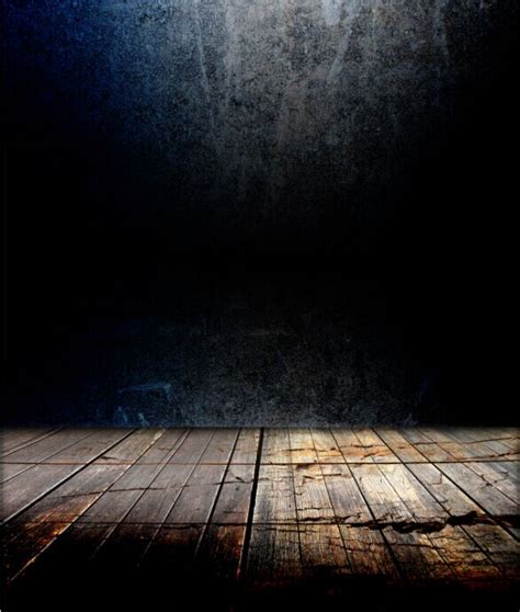 8x15ft Indoor Dark Blue Black Concrete Wall Wooden Floor