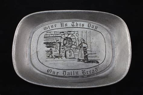 dura cast “give us this day our daily bread” pewter bread plate good ole toms