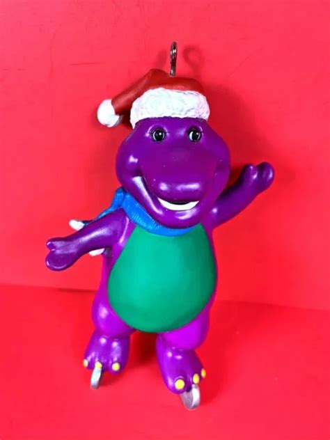 Vintage 1994 Hallmark Handcrafted Barney The Purple Dinosaur Christmas