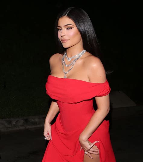 Kylie Jenner Looks Stunning In A Full Length Red Dress 14 Photos
