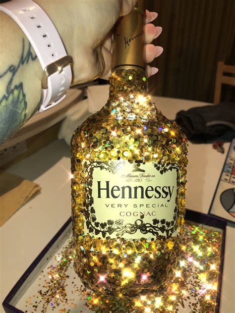 Glitter Decorated Hennessy Bottle Decorkgr Vgh