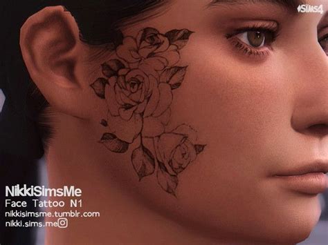 Nikkisimsmes Face Tattoo N1 Sims 4 Tattoos Face Tattoo Tattoos