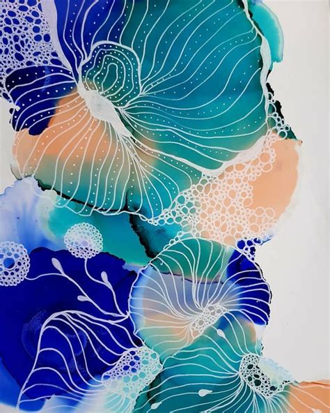 Unique watercolor bookmarks from projects with kids. Another coral reef on a4 yupo paper. | Coral reef drawing ...