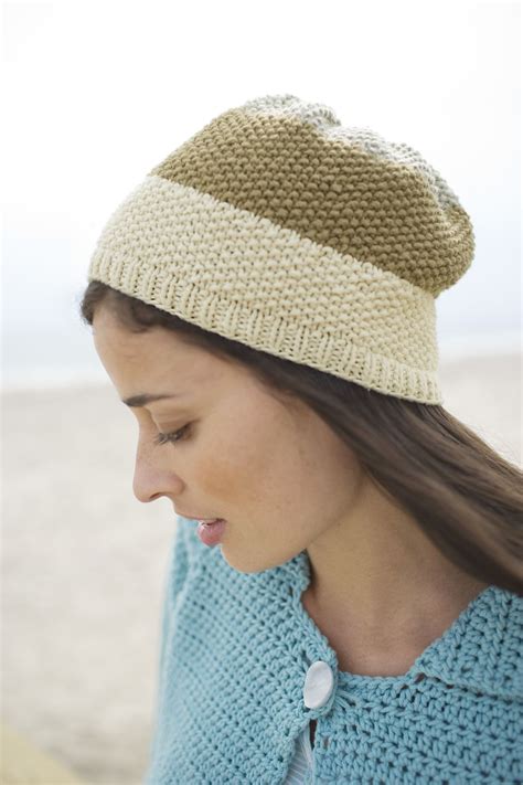 Seed Stitch Hat In Lion Brand Cotton Ease 90446ad Seed Stitch Hat