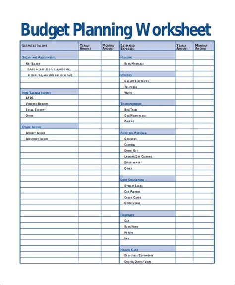 Even if you don't use a budget spreadsheet, you probably need some way of determining where your money is going each month. FREE 12+ Printable Budget Worksheet Samples in MS Word ...