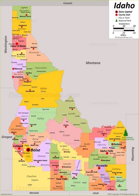 Idaho Map With Cities Map Of The World
