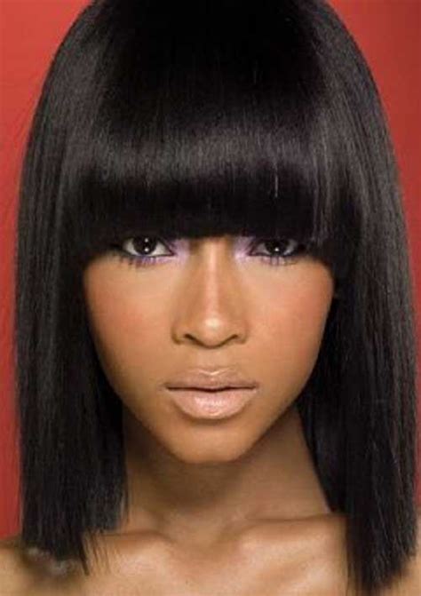 Short Hairstyles With Bangs For Black Women Short