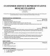 Images of Customer Service Representative Resume Template