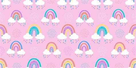 Premium Vector Abstract Rainbow With Clouds And Raindrops Vector