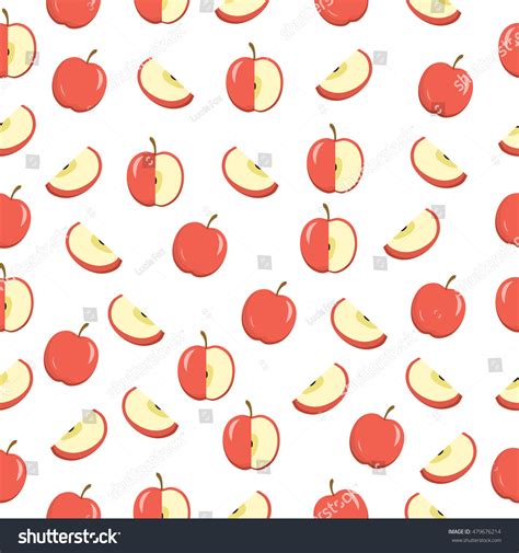 Apples Seamless Texture Apple Background Wallpaper Stock Vector