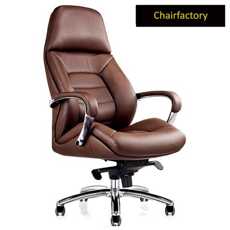 Paris High Back Brown Executive Directors Leather Chair Broad And Comfortable Chair Factory