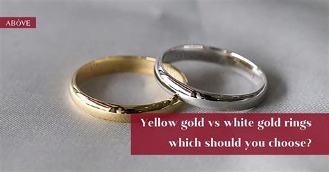 Yellow Gold Vs White Gold Rings Comparison Above Diamond