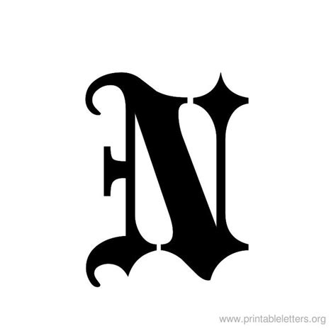 Printable Letter Old English N Old English Letters Old English
