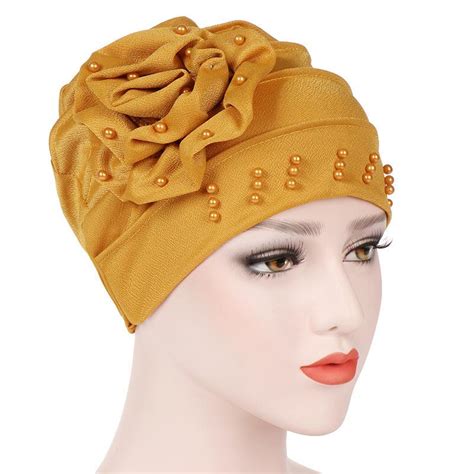Women Fashion Beading Muslim Inner Hijabs Flower Stretch Cotton Cap Hijab Islamic Hat Head