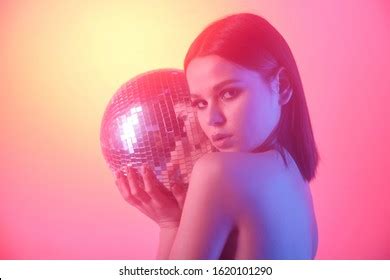 Portrait Serious Naked Girl Holding Disco Stock Photo Shutterstock