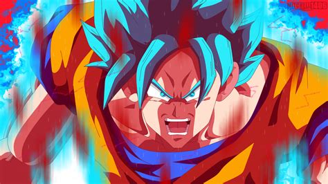 Super Saiyan Blue Goku Kaioken X10 Remastered By Mitchell1406 On