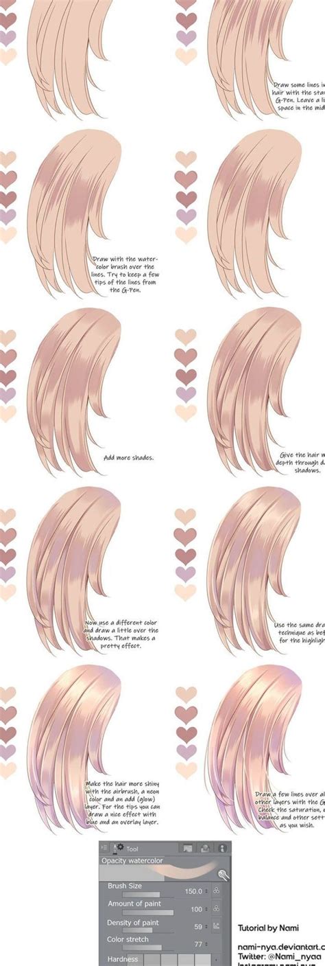 How To Draw Anime Hair Manga Hair Digital Painting Tutorials Digital