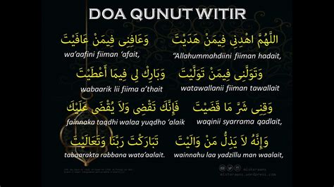 Cara Doa Qunut Sholat Witir Ramadhan