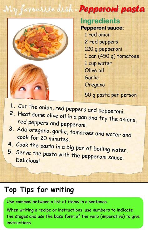 get hooked on english how to write a recipe in english