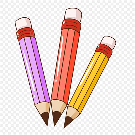 Pencil Illustration Clipart Vector Colored Pencils Hand Drawn