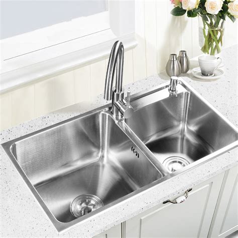 Discover great plumbing fixture at great savings at samsclub.com. Modern Kitchen Sink 2 Bowls Brushed # 304 Stainless Steel ...