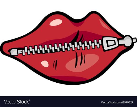 Zipped Lips Cartoon Royalty Free Vector Image Vectorstock