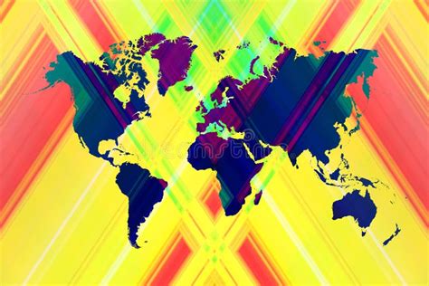 Abstract Art Background With World Map Stock Illustration