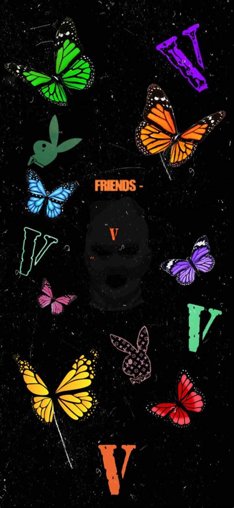 Download Vlone Iphone Friends Butterflies Wallpaper