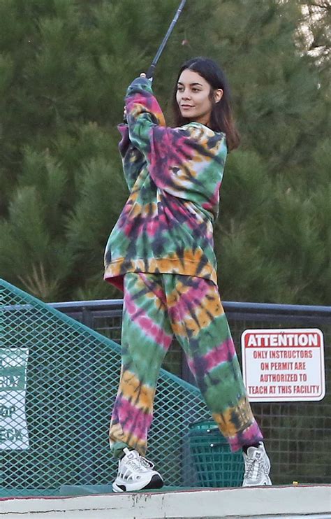 Vanessa Hudgens In A Tie Dye Sweatsuit Hits The Driving Range In Los Angeles 12312021