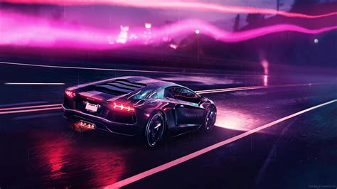 Neon Lamborghini Aventador Live Wallpaper Moewalls