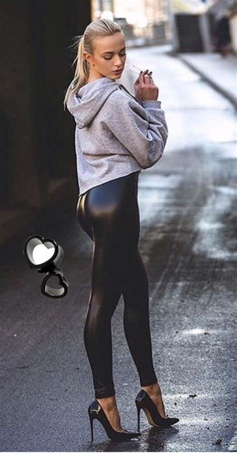 Pin By C Ba Bomdez On Women S Fashion Outfits With Leggings Wet Look Leggings Shiny Leggings