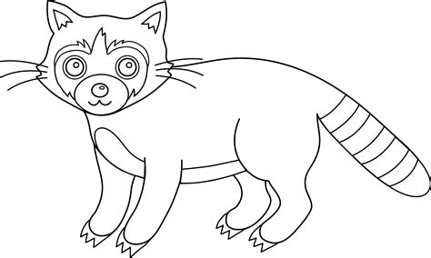 Get crafts, coloring pages, lessons, and more! Colorable Raccoon - Free Clip Art