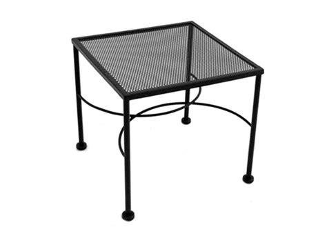 They have a small footprint. Meadowcraft Micro Mesh Wrought Iron 20'' Wide Square End ...