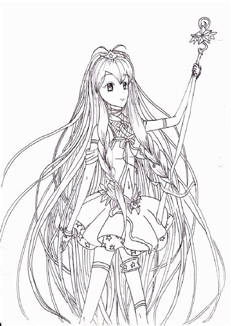 Princess Anime Coloring Page