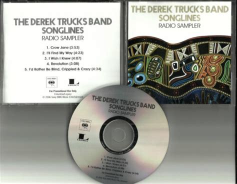 Derek Trucks Songlines Rare 5 Trk Sampler Promo Dj Cd Single 2006 Usa Ebay