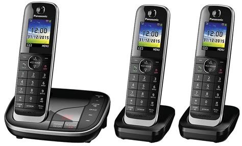 Cordless Dect Phones With Answer Machine Triple Handsets Panasonic