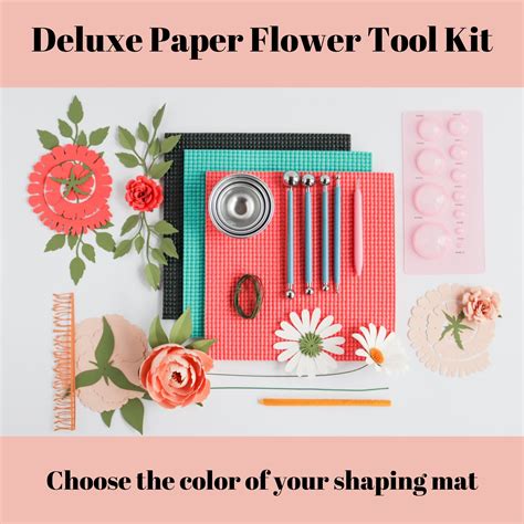 Deluxe Paper Flower Tool Kit With 3 Paper Flower Kits Peony Rose