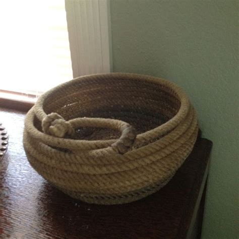 Basket Made From An Old Lariat Rope Use Soldering Iron To Melt Rope